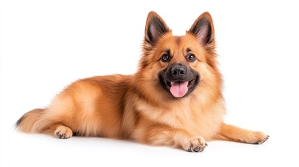 Obraz premium Handsome Smiling Belgian Tervuren Dog on White Background. Generative AI
