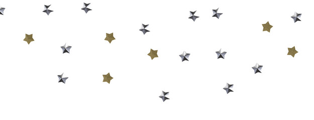 Obraz premium A Shower of Celestial Beauty: 3D Gold Stars Rain Illustration Bedazzles