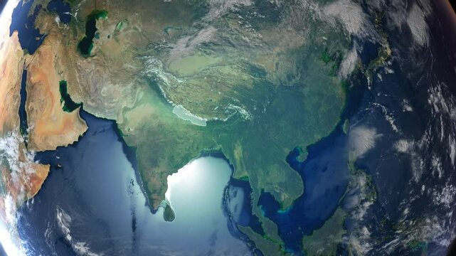 Realistic Earth Rotation And Country Zoom Nepal