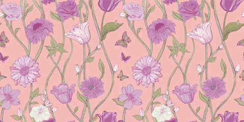 Handmade seamless patterns featuring intricate floral prints, geometric textures, and exotic botanical motifs.