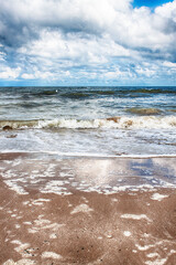 the sea, sky, clouds, beach, blue, nature, summer