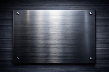 Dark Metal Texture Background with Copy Space - Left-Aligned Black Steel Plate