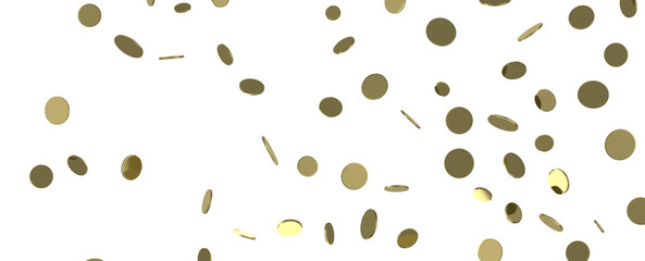 Glorious Cascade: Exquisite 3D Illustration of Glowing Gold Confetti