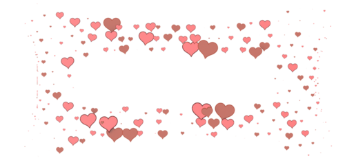 Falling red and pink hearts isolated on transparent background. Valentine’s day design.