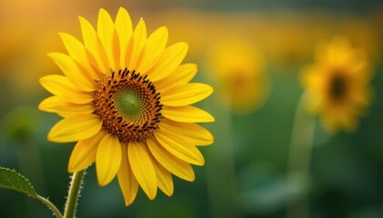 Fototapeta premium Sunflower stem, golden texture, leaf, gold
