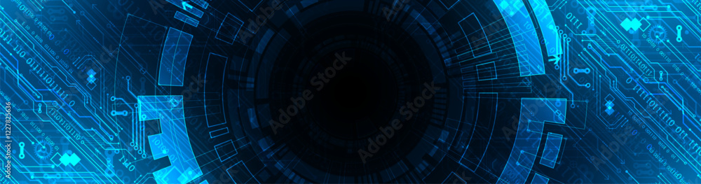 Aufkleber Abstract background. Scientific and technological concept with the use of technical elements formed in the shape of a circle.