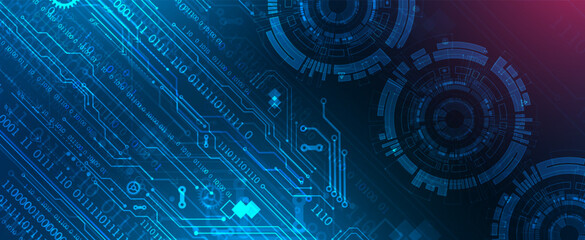 Abstract background. Scientific and technological concept with the use of technical elements formed in the shape of a circle.