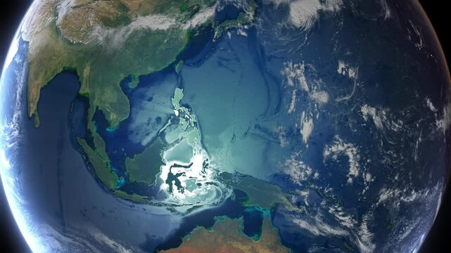 Realistic Earth Rotation And Country Zoom Philippines