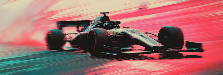 Obraz premium Formula 1 Racing Art: Anime Manga Motorsport Adventure