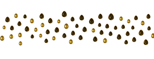 3d rendering of Easter elegant eggs with gold paint
