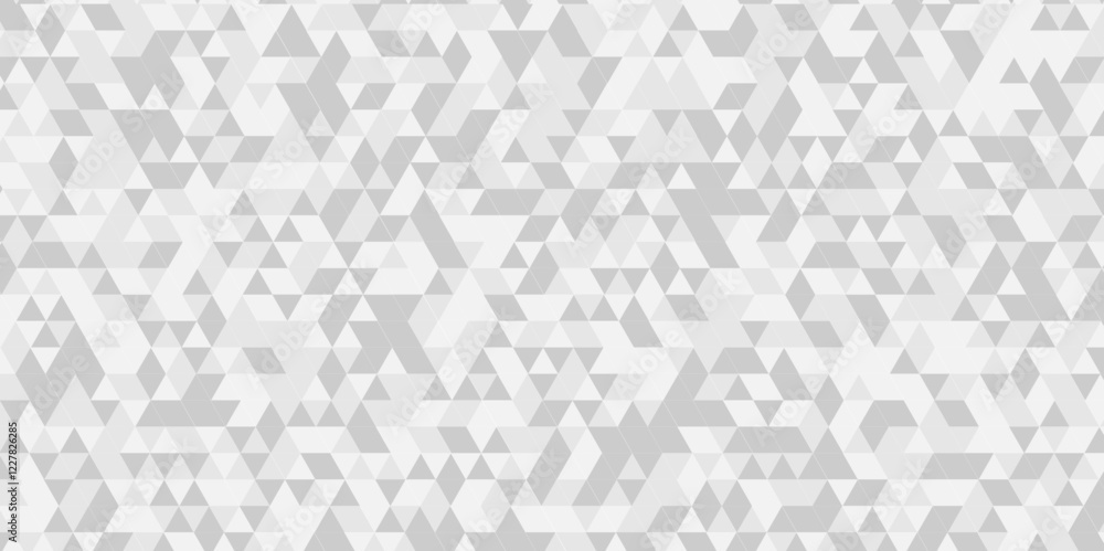 Poster abstract seamless gradient white and gray triangle random cube web isometric design. diamond creativ