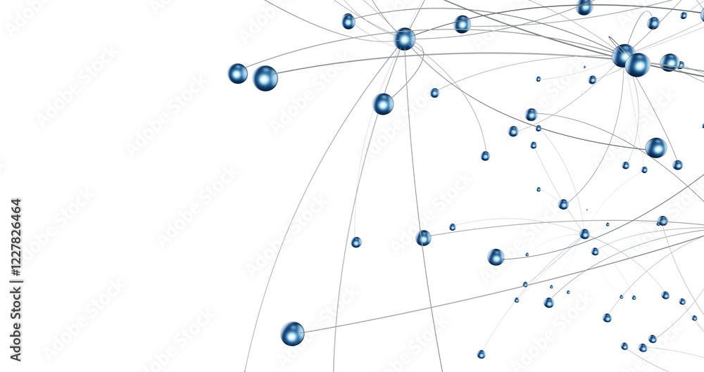 Poster Motion of digital data flow. Communication and technology network concept with moving lines and dots