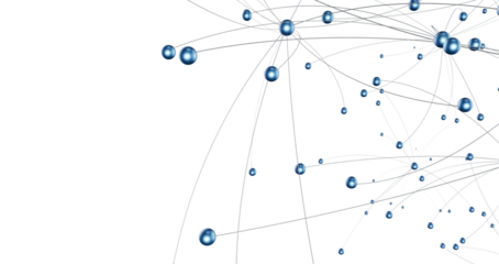 Motion of digital data flow. Communication and technology network concept with moving lines and dots