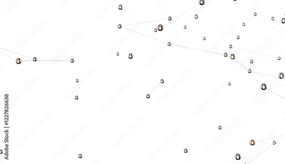 Aufkleber Futuristic geometric double data flow background with connecting dots and lines. Abstract digital