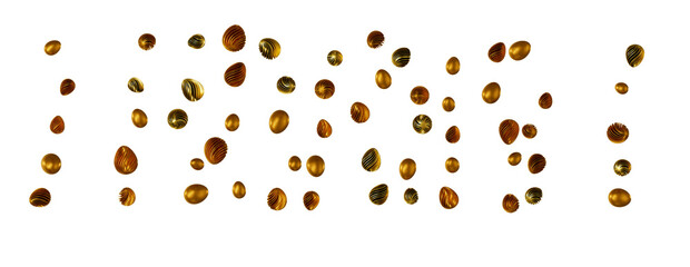 Golden easter eggs and specks, flecks