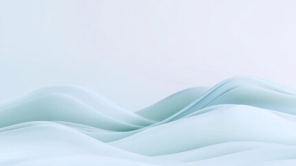 Obraz premium Ethereal Mint Waves Abstract Background. Generative AI