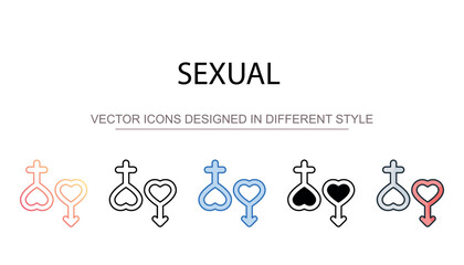 Sexual icon design with white background stock illustration