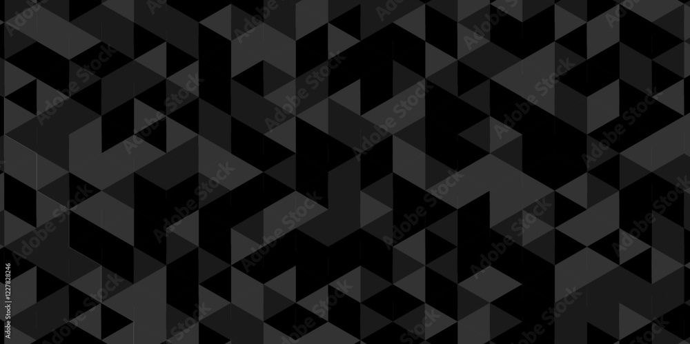Poster vector black, gray overlapping cube square low polygon texture wallpaper. abstract surface creative 