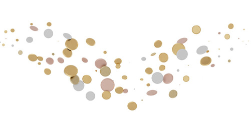 Radiant Revelry: Dynamic 3D Illustration of a Radiating gold Confetti Celebration