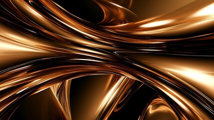 Abstract Brown Gold Swirling Metallic Design