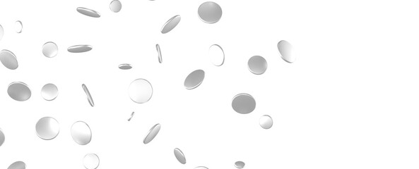 Glittering Spectacle: Captivating 3D Illustration of Glittery silver Confetti