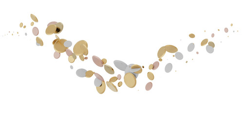 Mesmeric Moments: Mesmeric 3D Illustration Depicting Mesmerizing gold Confetti