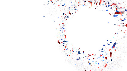 confetti - ndependence day USA banner mockup with confetti confetti in American national colors.