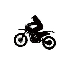 Obraz premium Motocross Rider Silhouette Night Jump,