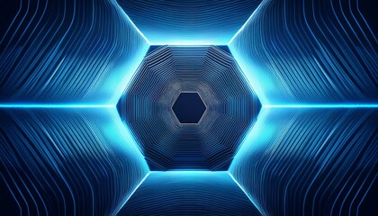 hexagonal background design with blue light