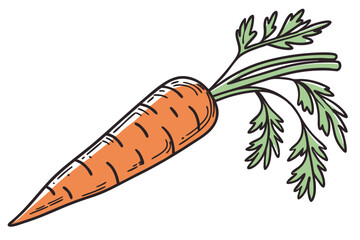 Hyper-realistic carrot, vibrant orange color, glossy texture, detailed vegetable, green leafy top, iconic shape, studio lighting, white background, 3D rendering, product photography style, nutrition c