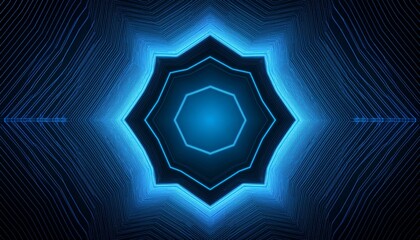 hexagonal background design with blue light