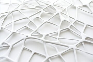 Intricate white network pattern showcasing modern design and texture in a minimalist setting. Generative AI