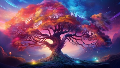 Desktop Background Fantasy Tree Colorful