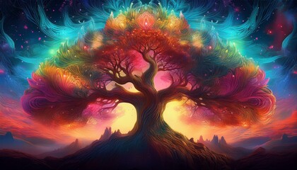 Desktop Background Fantasy Tree Colorful