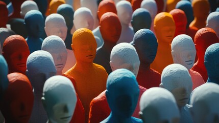 Obraz premium Colorful Crowd: A Visual Representation of Diversity and Unity