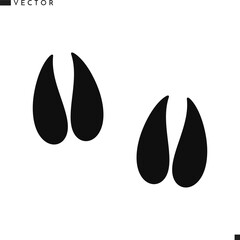 Deer footprint vector illustration. Wild animal footprint silhouette