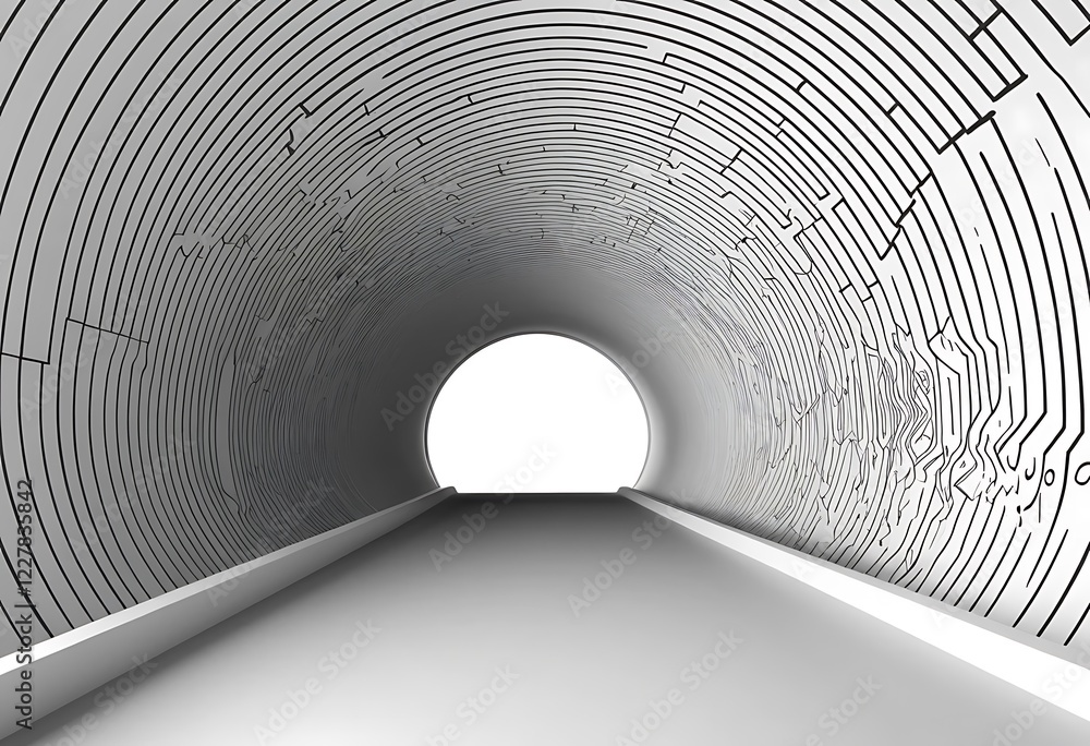 Aufkleber abstract tunnel design showing a maze like pattern
