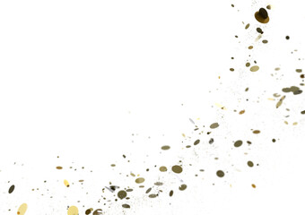 gold confetti background, isolated on transparent background