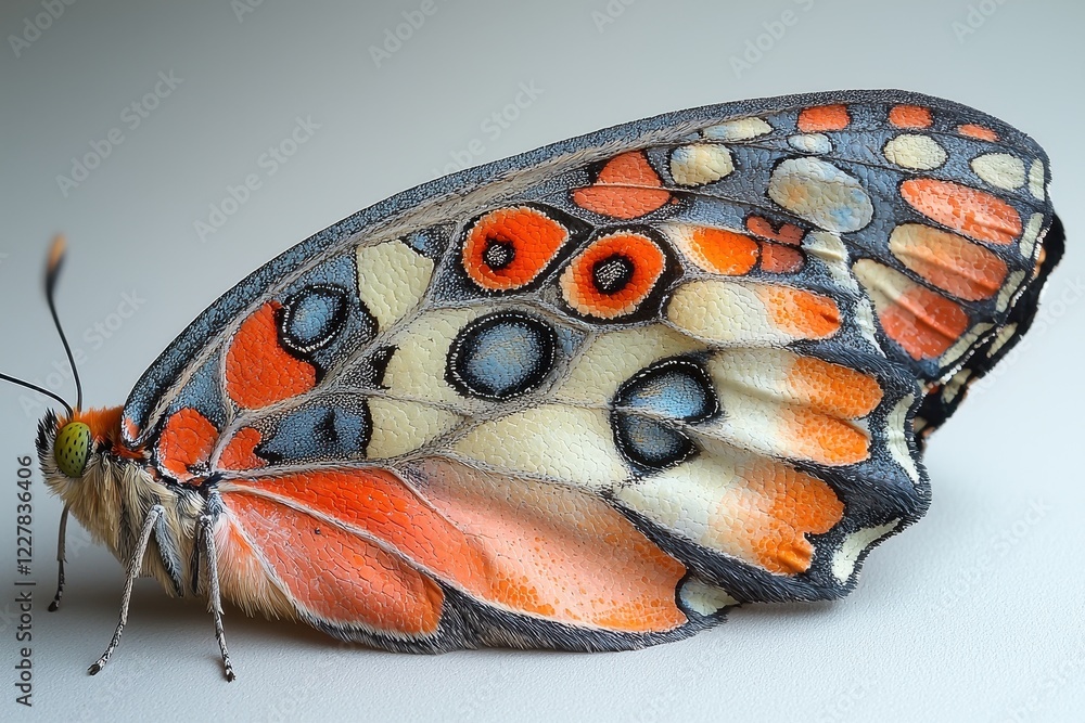 Poster close-up of a colorful butterfly showcasing intricate wing patterns.