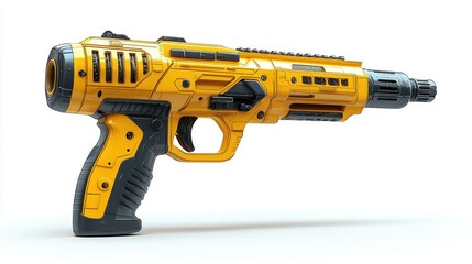 Fototapeta premium Futuristic Yellow and Black Handheld Weapon Design