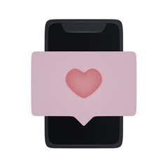 3d Render Notification A love message