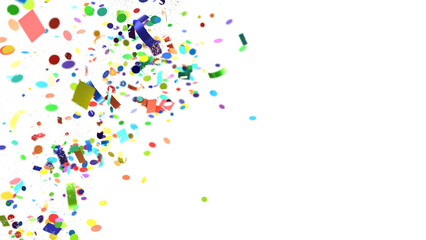  Colorful confetti on white background