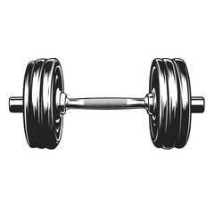 Heavy Dumbbell Weightlifting Fitness Gym Workout Strength Training Exercise Black and White Graphics