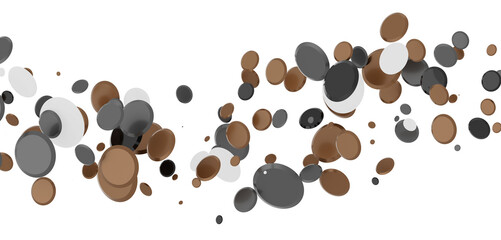 Multicolor confetti abstract background with a lot of falling pieces, isolated on a white background. Festive decorative tinsel element for design