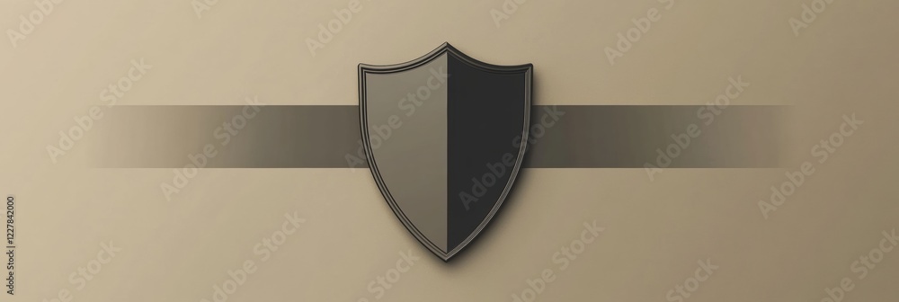 Leinwandbilder shield design in contrasting colors with a smooth background showcasing elegance and strength. gener