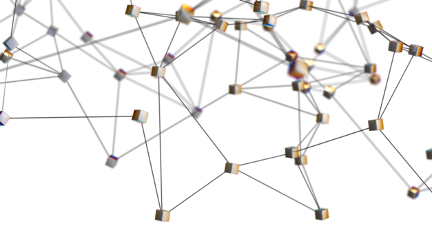 Abstract digital connection dots and lines. Technology background. Network connection structure. Plexus effect. 3d