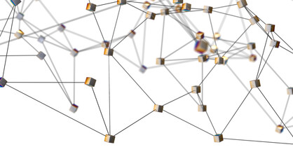 Abstract digital connection dots and lines. Technology background. Network connection structure. Plexus effect. 3d