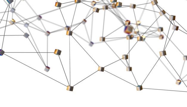 Abstract digital connection dots and lines. Technology background. Network connection structure. Plexus effect. 3d