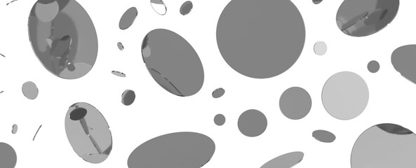 Radiant Festivity: Spectacular 3D Illustration Showcasing Radiating silver Confetti