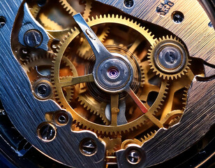 A close up of a watch with a gold and silver face. The watch has a gold and silver band